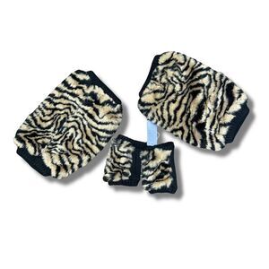 Women's Animal Print Leg Warmers & Fingerless Gloves Set